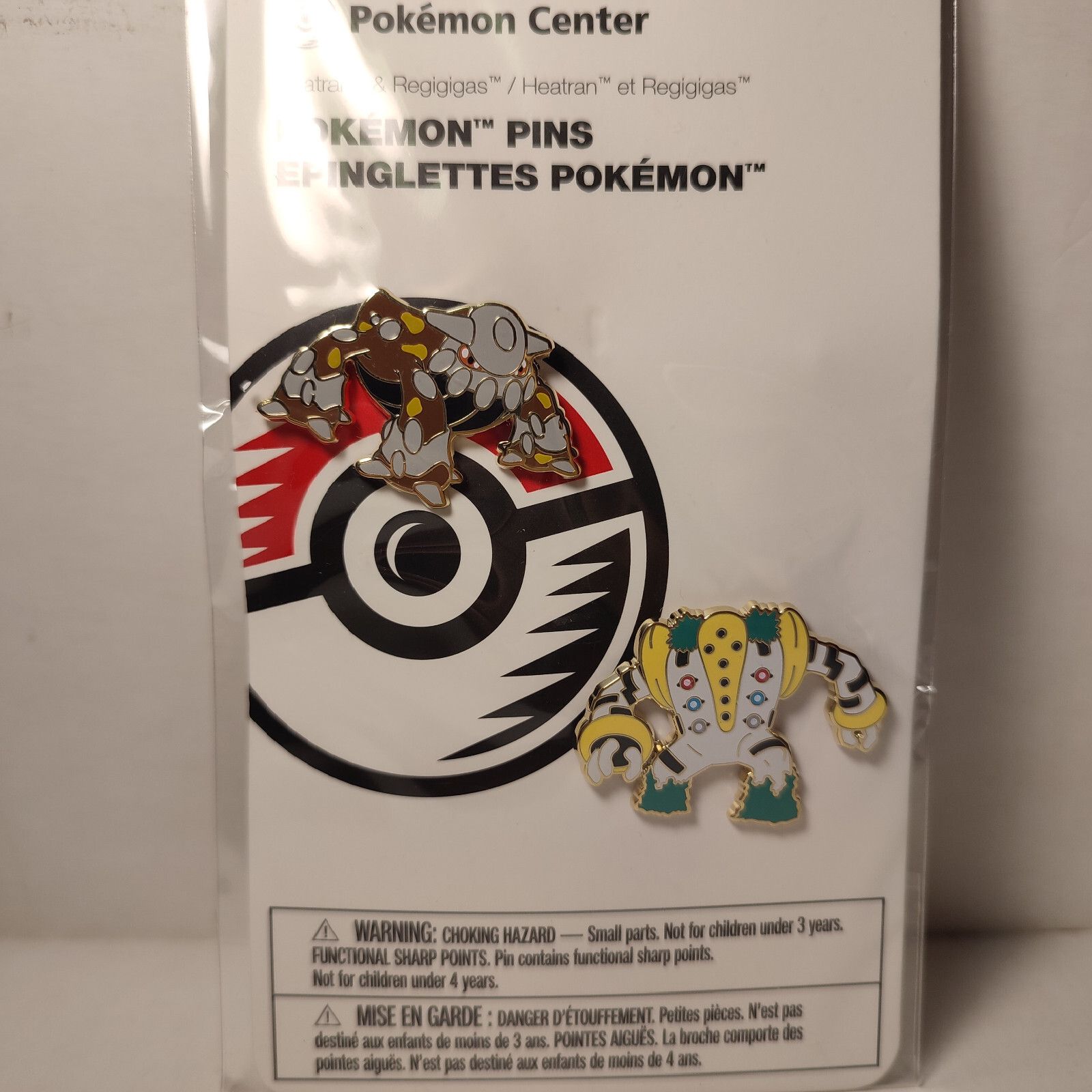 Pokemon Tcg Heatran & Regigigas Enamel Pin Set Official Nintendo Metal Badges
